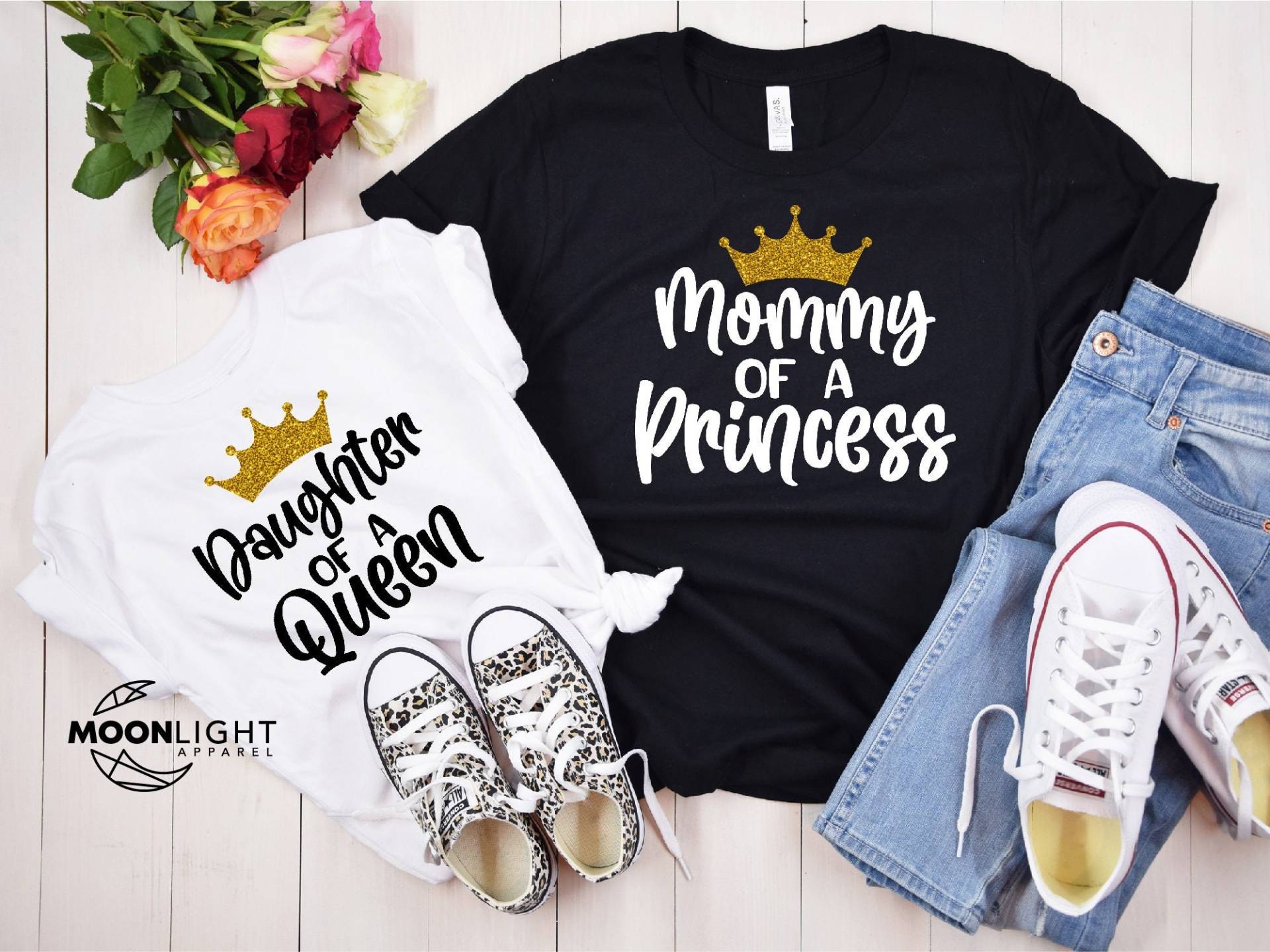 Mama Einer Prinzessin, Tochter Königin, Mädchen Mutter Shirt, Und Ich Passendes Muttertagsgeschenke, Baby Mama, Muttertagshemd von MoonLightByEllen