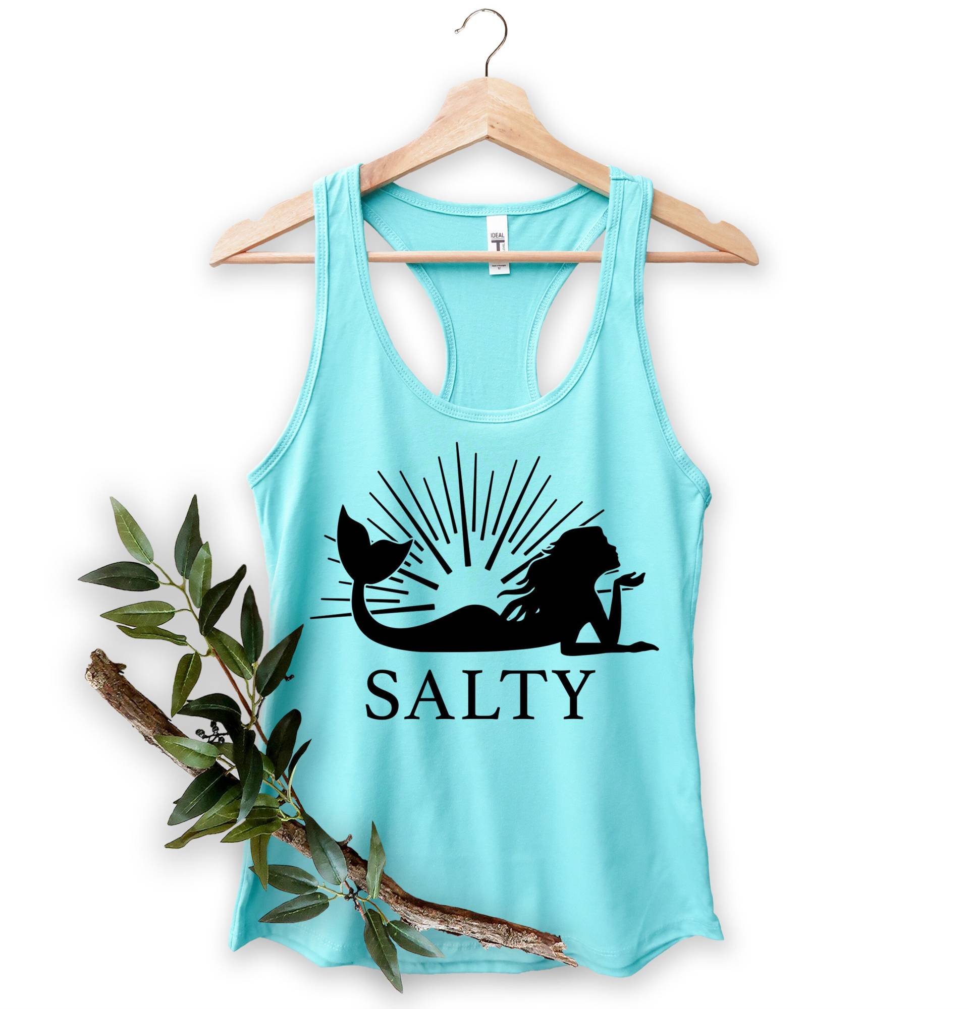 Salty Shirt, Damen Tank Top, Strand Shirts, Urlaubs Sommer T Shirt Mit V-Ausschnitt, Liebhaber Top von MoonLightByEllen