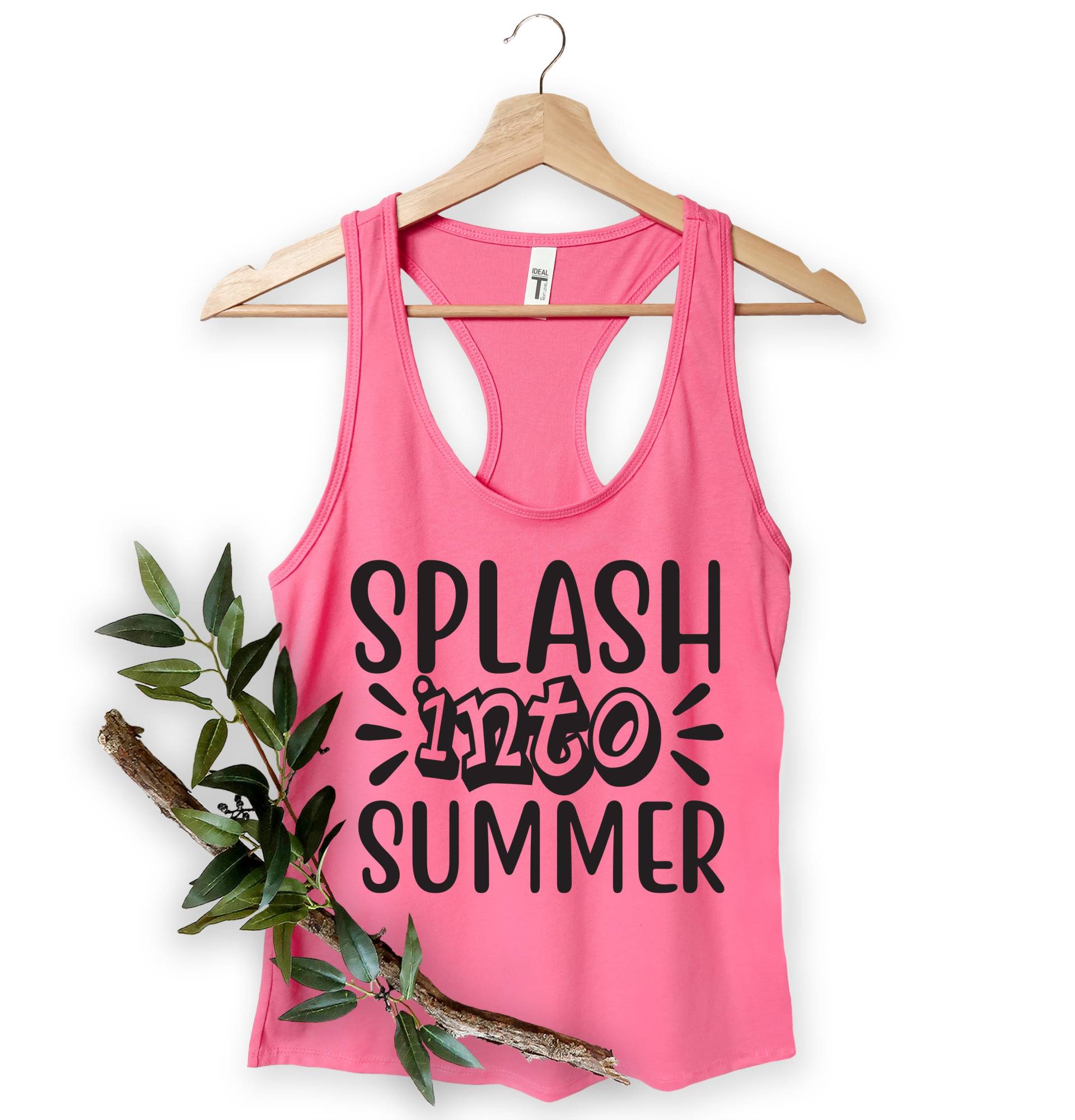 Splash Into Summer Tank, Sommer Shirt, Strand Urlaub Urlaubsgeschenk, Shirts Für Frauen, Frauen Shirt Mit V-Ausschnitt, Tank Top von MoonLightByEllen