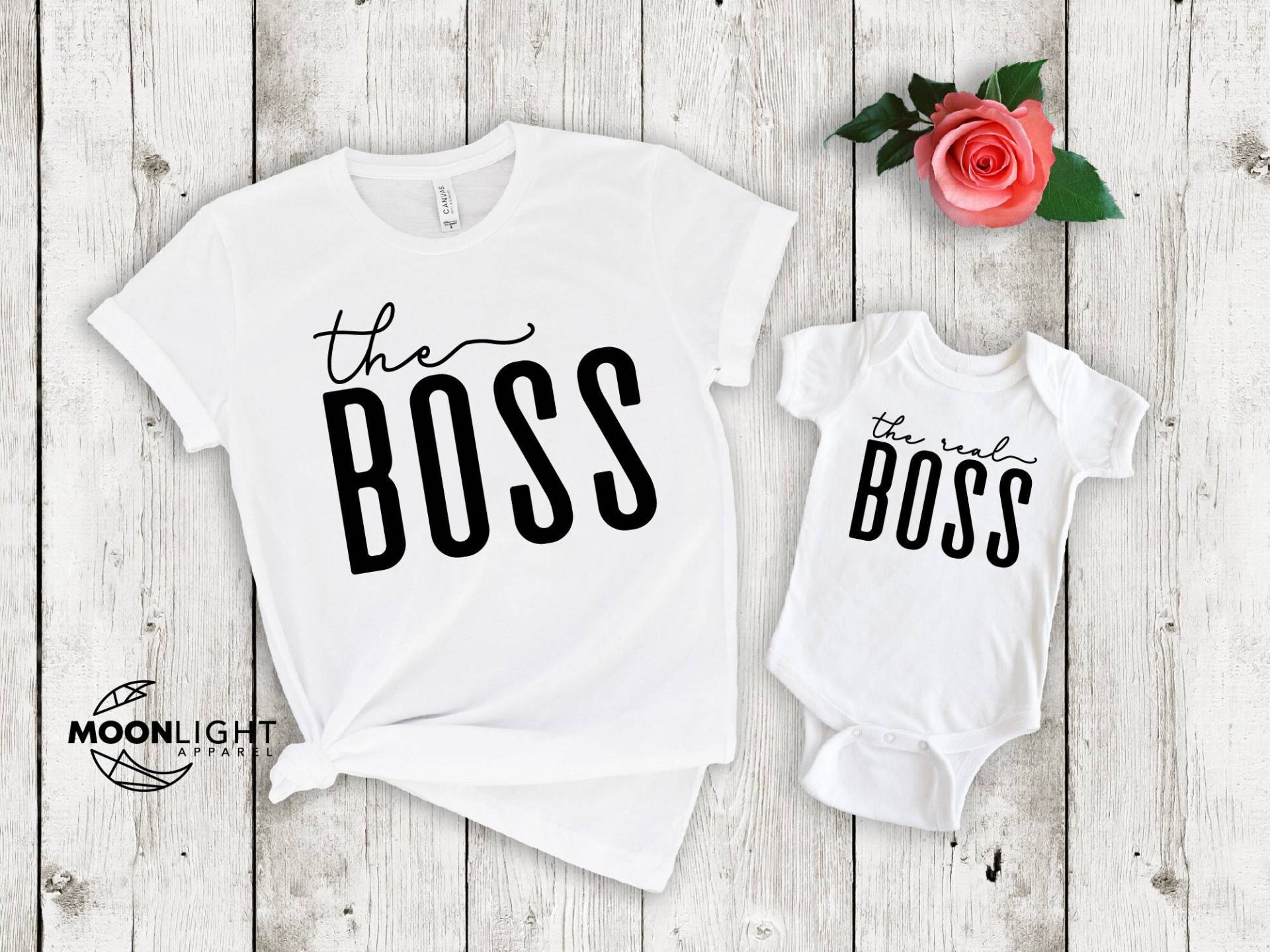 The Boss Mom, Real Baby Shirt, Lustige Muttertagsshirts, Mama Und Ich Passendes Mini von MoonLightByEllen