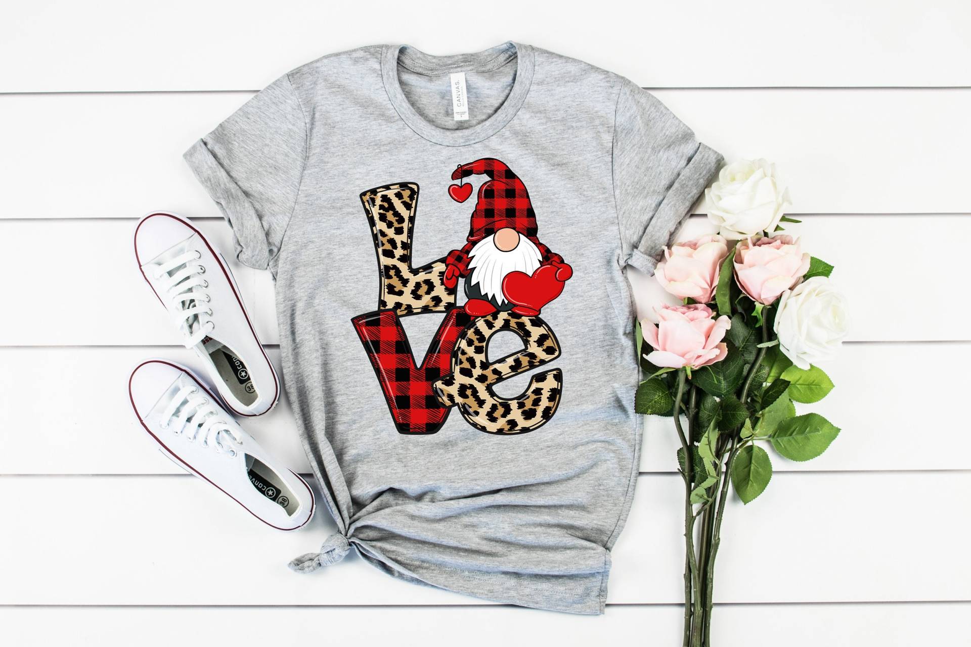 Valentinstag Gnome Leopard, Love Shirt, Shirt Für Frauen, Liebe Sweatshirt, Shirts Frau, Lehrer Shirts, Gifts3 von MoonLightByEllen