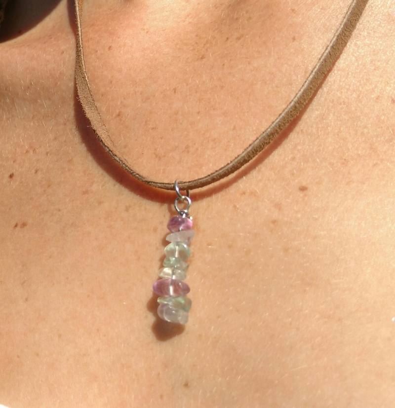 Regenbogen Fluorit Und Amethyst Halskette Beruhigend Erdung Boho Kristall Regenbogen Fluorit Und Amethyst Halskette Beruhigend Erdung Boho Kristall von MoonMamaHomestead