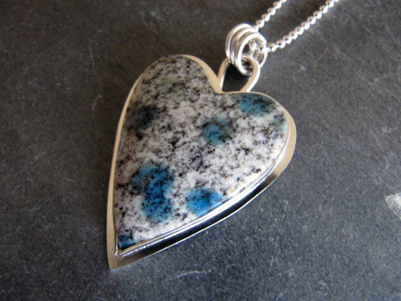 Herzanhänger Von K2 Jasper Und Sterling Silber von MoonSilverStudio