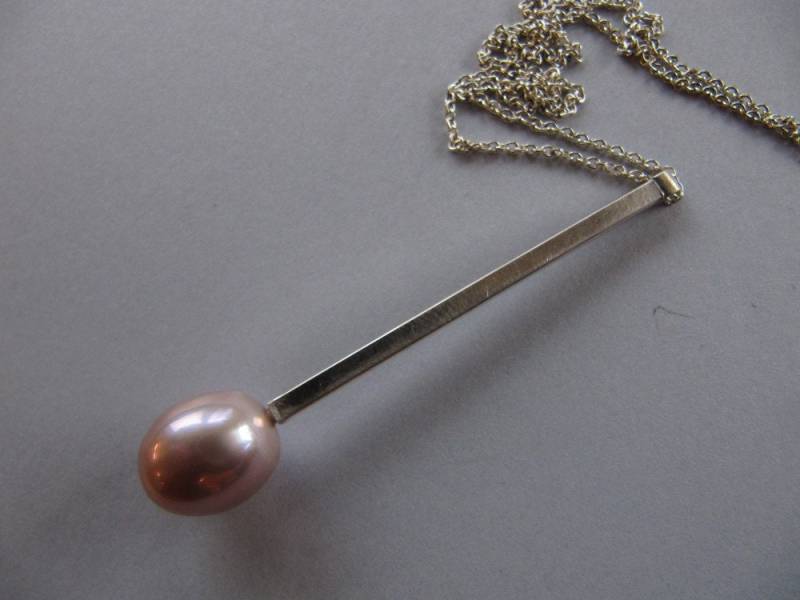 Perfekt Pink Perle Anhänger von MoonSilverStudio