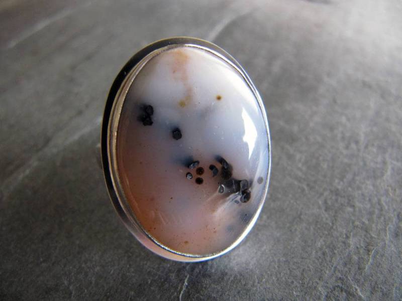 Ring Aus Dendritenopal Und Sterlingsilber von MoonSilverStudio