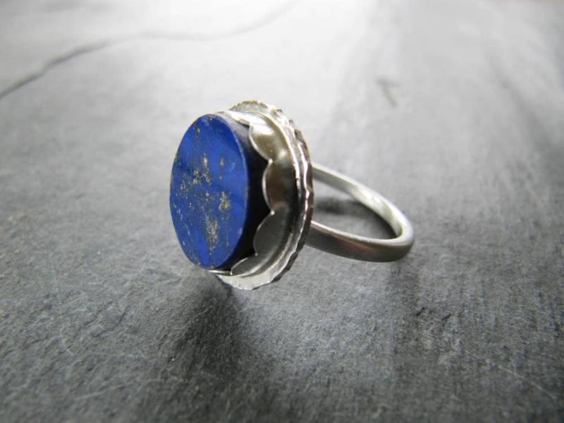 Ring Aus Lapis Und Sterling Silber von MoonSilverStudio