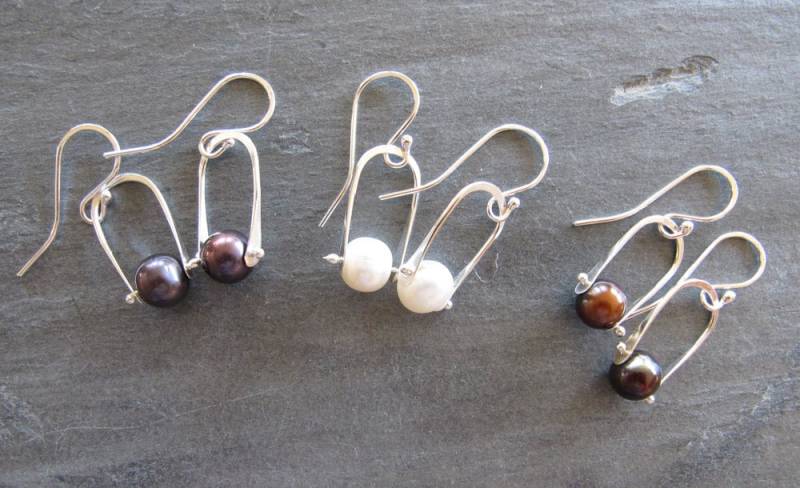 Silberohrringe Mit Perlen von MoonSilverStudio