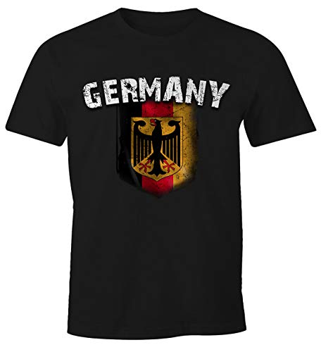 Cooles Herren Fußball WM EM T-Shirt Deutschland Flaggen Design Vintage Look schwarz 3XL von MoonWorks