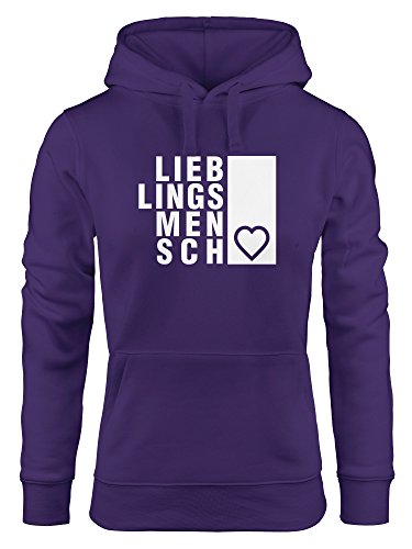 Damen Hoodie Lieblingsmensch, Sweatshirt mit Kapuze, Kapuzenpullover Neverless® lila M von MoonWorks