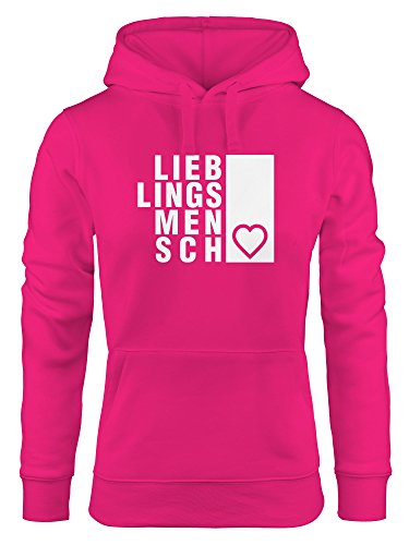 Damen Hoodie Lieblingsmensch, Sweatshirt mit Kapuze, Kapuzenpullover Neverless® pink L von MoonWorks