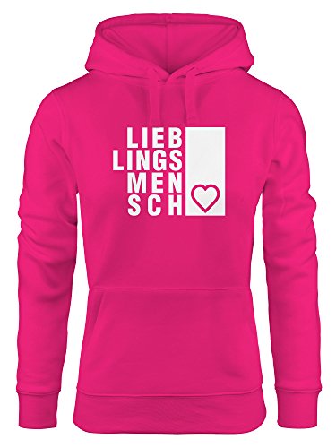Damen Hoodie Lieblingsmensch, Sweatshirt mit Kapuze, Kapuzenpullover Neverless® pink XL von MoonWorks
