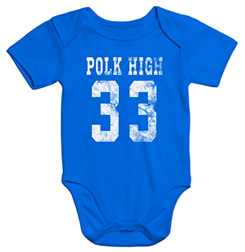 MoonWorks® Baby Body Baby Polk High Trikot Football 90er Fasching Karneval lustig blau 3-6 Monate von MoonWorks