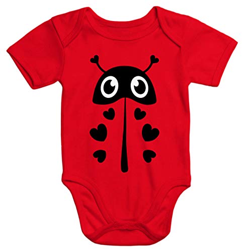 MoonWorks® Baby Body Kostüm Baby Marienkäfer Fasching Karneval dunkel-rot 6-12 Monate von MoonWorks