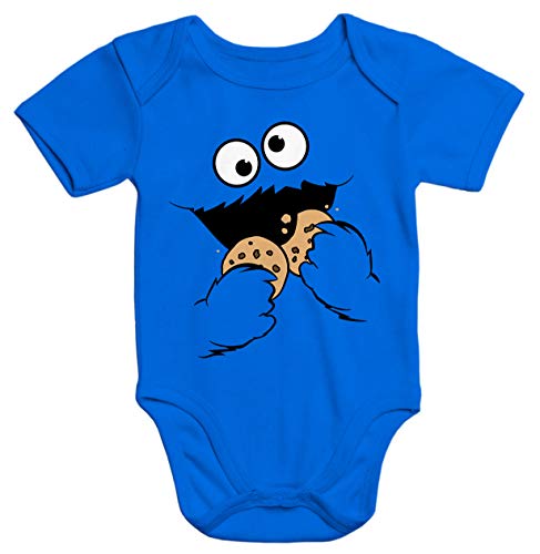 MoonWorks® Baby Body Krümelmonster Cookie Monster Fasching Karneval Kostüm blau 0-3 Monate von MoonWorks