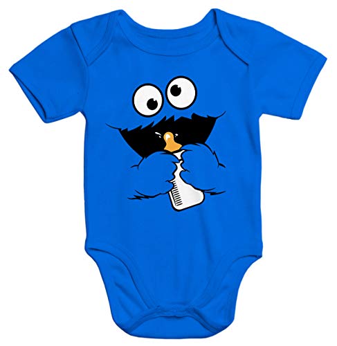 MoonWorks® Baby Body Milchmonster Cookie Monster lustig Kostüm blau 3-6 Monate von MoonWorks