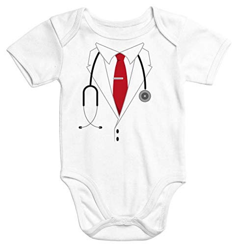 MoonWorks® Baby Body Mini Chef Arzt Doktor Kostüm Karneval Fasching weiß 0-3 Monate von MoonWorks