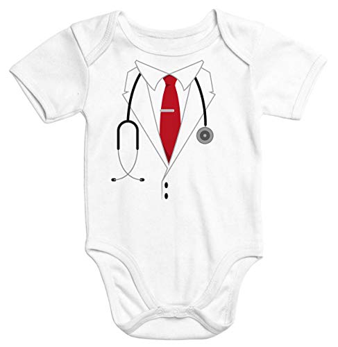 MoonWorks® Baby Body Mini Chef Arzt Doktor Kostüm Karneval Fasching weiß 6-12 Monate von MoonWorks