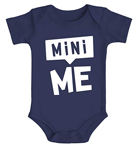 MoonWorks® Baby Body Mini-Me Aufdruck Bio-Baumwolle Jungen & Mädchen Navy 3-6 Monate von MoonWorks