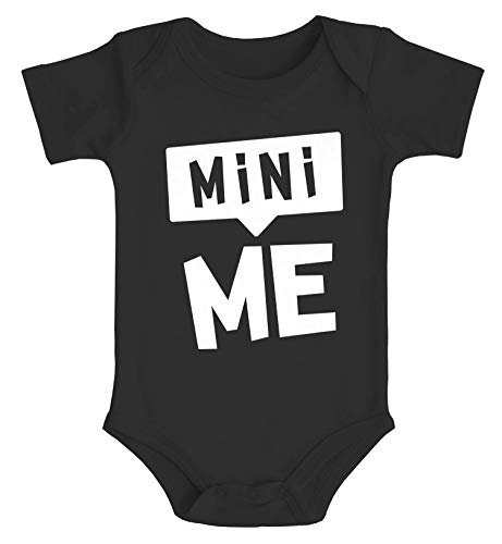 MoonWorks® Baby Body Mini-Me Aufdruck Bio-Baumwolle Jungen & Mädchen schwarz 3-6 Monate von MoonWorks