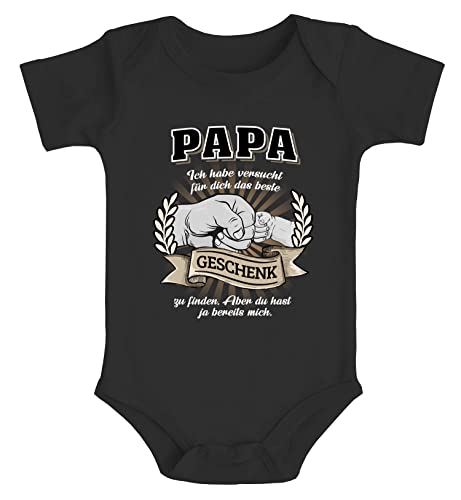 MoonWorks® Baby Body Papa Ich Habe versucht Finden Vatertag Spruch lustig Jungen Mädchen Ich schwarz 3-6 Monate von MoonWorks