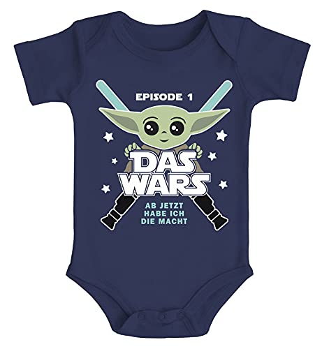 MoonWorks® Baby Body mit Spruch lustig Episode 1 Das Wars Jetzt Habe ich die Macht Yoda Parodie Jungen & Mädchen Navy 0-3 Monate von MoonWorks