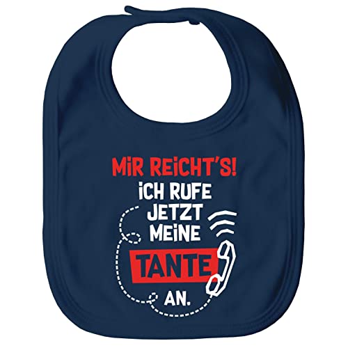 MoonWorks® Baby Lätzchen mit Spruch Tante lustig Mir reichts ich rufe jetzt meine Tante an für Jungen Mädchen Baumwolle navy unisize von MoonWorks