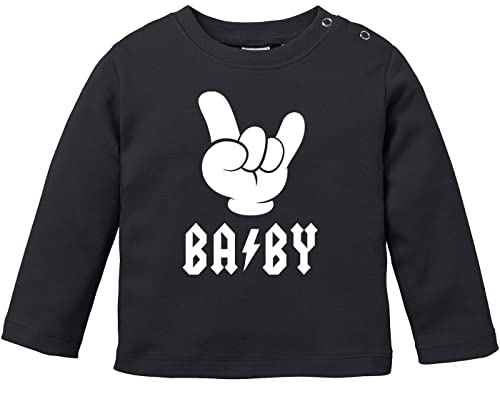 MoonWorks® Baby Langarmshirt Babyshirt Baby Hardrock Heavy Metal Jungen Mädchen Shirt schwarz 68/74 (4-9 Monate) von MoonWorks