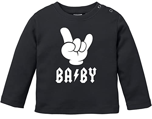 MoonWorks® Baby Langarmshirt Babyshirt Baby Hardrock Heavy Metal Jungen Mädchen Shirt schwarz 80/86 (10-15 Monate) von MoonWorks