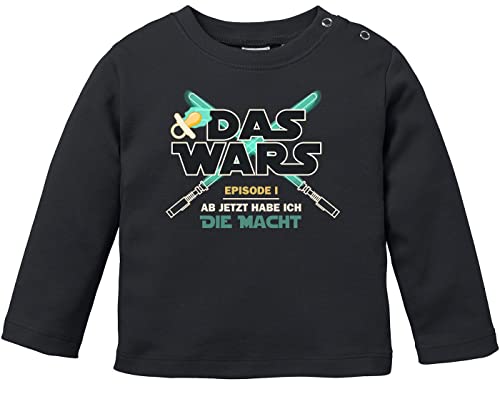 MoonWorks® Baby Langarmshirt Babyshirt Das Wars ab jetzt Habe ich die Macht Jungen Mädchen Shirt schwarz 56/62 (1-3 Monate) von MoonWorks