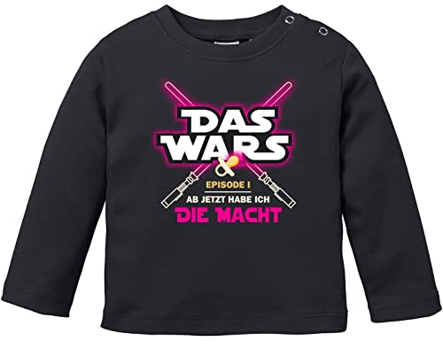 MoonWorks® Baby Langarmshirt Babyshirt Das Wars ab jetzt Habe ich die Macht Jungen Mädchen Shirt schwarz 68/74 (4-9 Monate) von MoonWorks