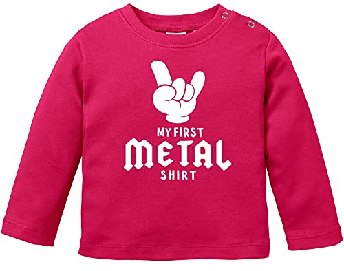 MoonWorks® Baby Langarmshirt Babyshirt My First Metal Shirt Hardrock Heavy Metal Jungen Mädchen Shirt Sorbet 92/98 (16-24-Monate) von MoonWorks