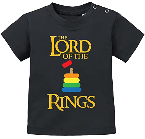 MoonWorks® Baby T-Shirt Kurzarm Babyshirt Lord of The Rings Jungen Mädchen Shirt schwarz 68/74 (4-9 Monate) von MoonWorks