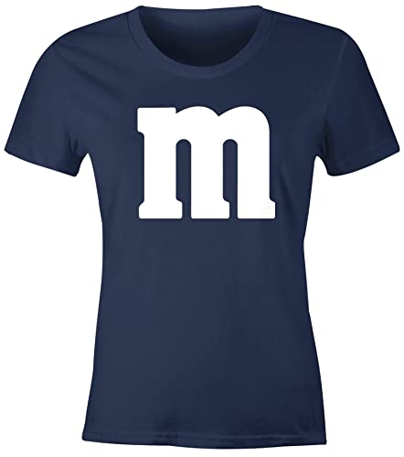 MoonWorks® Damen T-Shirt Gruppen-Kostüm M Aufdruck Kostüm Fasching Karneval Verkleidung Navy XXL von MoonWorks