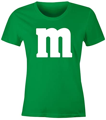 MoonWorks® Damen T-Shirt Gruppen-Kostüm M Aufdruck Kostüm Fasching Karneval Verkleidung grün XS von MoonWorks