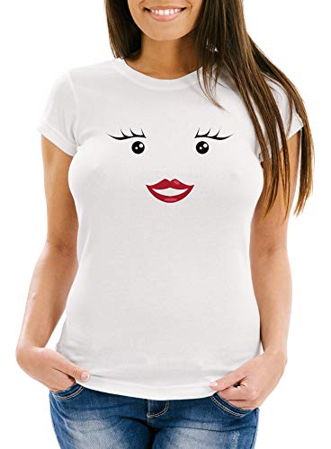 MoonWorks® Damen T-Shirt Milch und Schokolade Kostüm Parnterkostüm Pärchen Kostüm Fasching Karneval Milch weiß L von MoonWorks