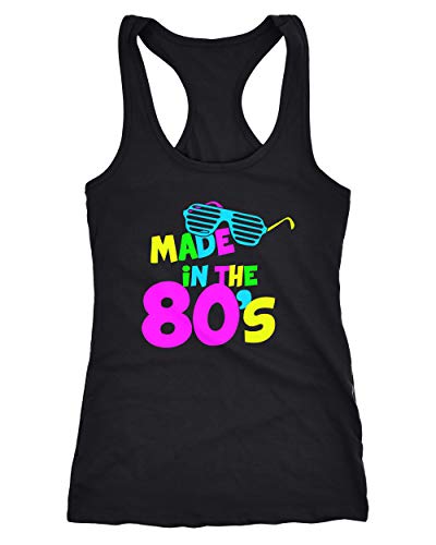 MoonWorks® Damen Tanktop Geburtstag Made in The 80's Retro Eighties Achtziger Geschenk Racerback schwarz XXL von MoonWorks