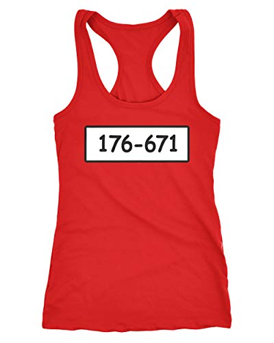 MoonWorks® Damen Tanktop Panzerknacker Karneval Fasching Banditen Bande Bankräuber Racerback rot M von MoonWorks