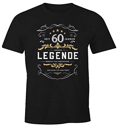 MoonWorks® Herren Geschenk T-Shirt Geburtstag 30-80 Jahre Lebende Legende 60 schwarz XXL von MoonWorks