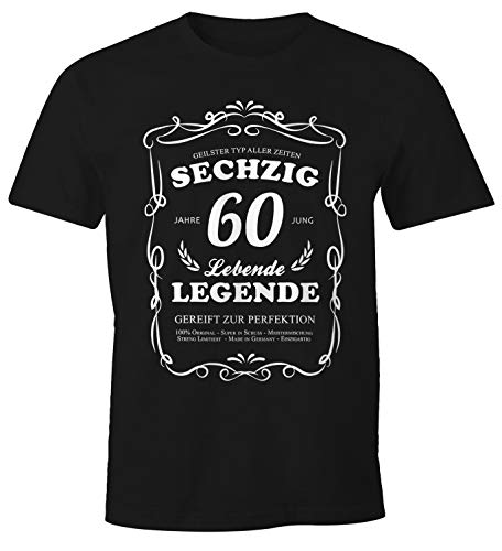 MoonWorks® Herren Geschenk T-Shirt Geburtstag 30-90 Jahre Lebende Legende 60 schwarz XXL von MoonWorks