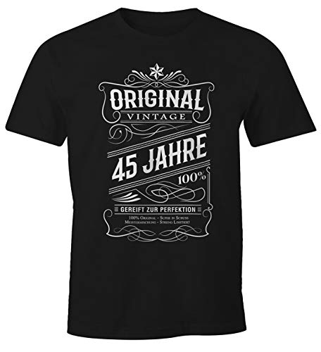 MoonWorks® Herren Geschenk T-Shirt Geburtstag Original Vintage 30-80 Jahre 45 schwarz XL von MoonWorks