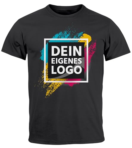 MoonWorks® Herren T-Shirt Bedrucken mit eigenem Logo Bild Text personalisiert Aufdruck Design selbst gestalten Fotoshirt dunkelgrau XXL von MoonWorks