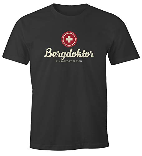 MoonWorks® Herren T-Shirt Bergdoktor Après Ski Hüttengaudi Ski-Party Fun-Shirt anthrazit XL von MoonWorks