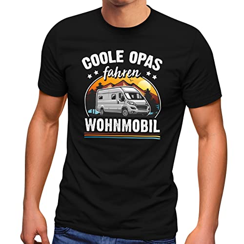 MoonWorks® Herren T-Shirt Camping Coole Opas Fahren Wohnmobil Geschenk für Großvater Campingfan Spruch lustig schwarz 4XL von MoonWorks