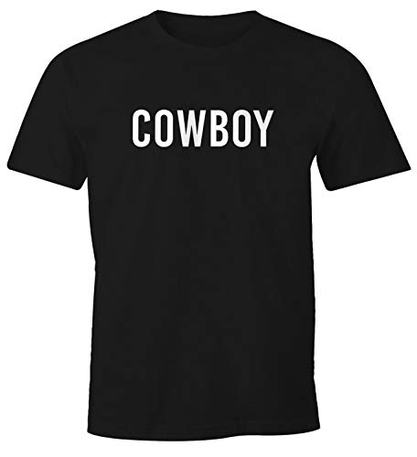 MoonWorks® Herren T-Shirt Cowboy Fasching Karneval Fastnacht Faschings-Shirt Fun-Shirt schwarz XL von MoonWorks