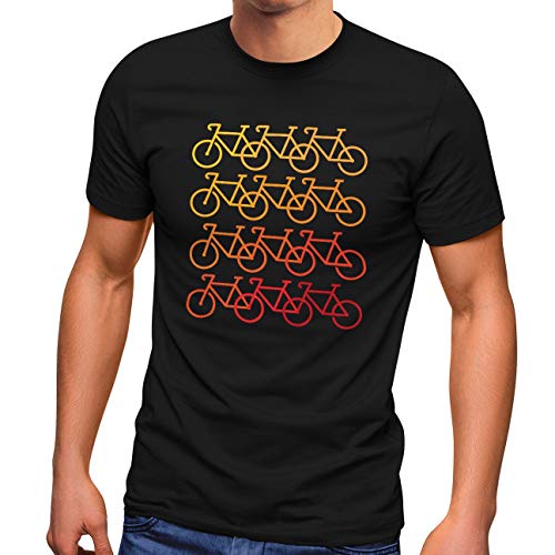 MoonWorks® Herren T-Shirt Fahrrad-Motiv Geschenk für Radfahrer Bike Fun-Shirt Spruch lustig schwarz-gelb 5XL von MoonWorks