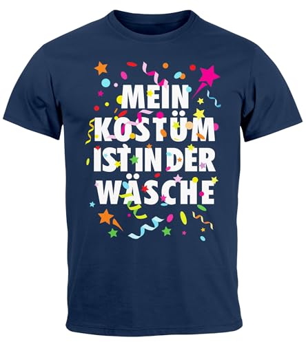 MoonWorks® Herren T-Shirt Fasching Karneval Kostüm-Ersatz Verkleidung Last Minute Faschingskostüme Männer Navy XL von MoonWorks