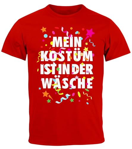 MoonWorks® Herren T-Shirt Fasching Karneval Kostüm-Ersatz Verkleidung Last Minute Faschingskostüme Männer rot 4XL von MoonWorks