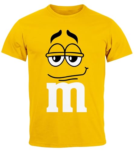 MoonWorks® Herren T-Shirt Fasching Karneval M Aufdruck Gruppen- Kostüm Verkleidung Last Minute Faschingskostüme Männer Funshirt 1 gelb L von MoonWorks