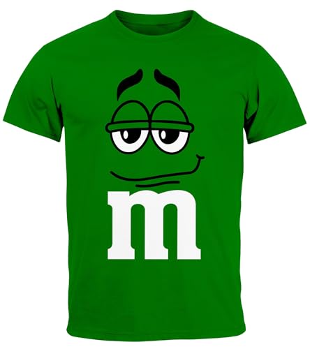 MoonWorks® Herren T-Shirt Fasching Karneval M Aufdruck Gruppen- Kostüm Verkleidung Last Minute Faschingskostüme Männer Funshirt 1 grün M von MoonWorks