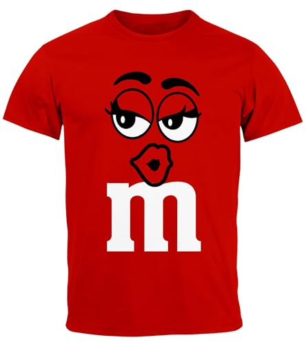 MoonWorks® Herren T-Shirt Fasching Karneval M Aufdruck Gruppen- Kostüm Verkleidung Last Minute Faschingskostüme Männer Funshirt 2 rot 4XL von MoonWorks